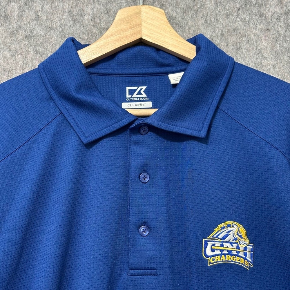 Cutter and Buck CB DryTec Men's XL Royal Blue New Haven Chargers Polo Shirt Golf